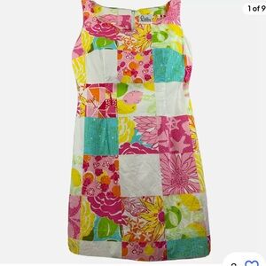 Lilly Pulitzer Vintage Ladybug Horses Patchwork Sleeveless Shift Dress